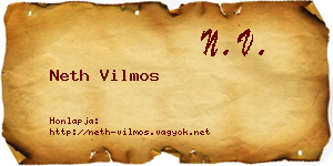 Neth Vilmos névjegykártya